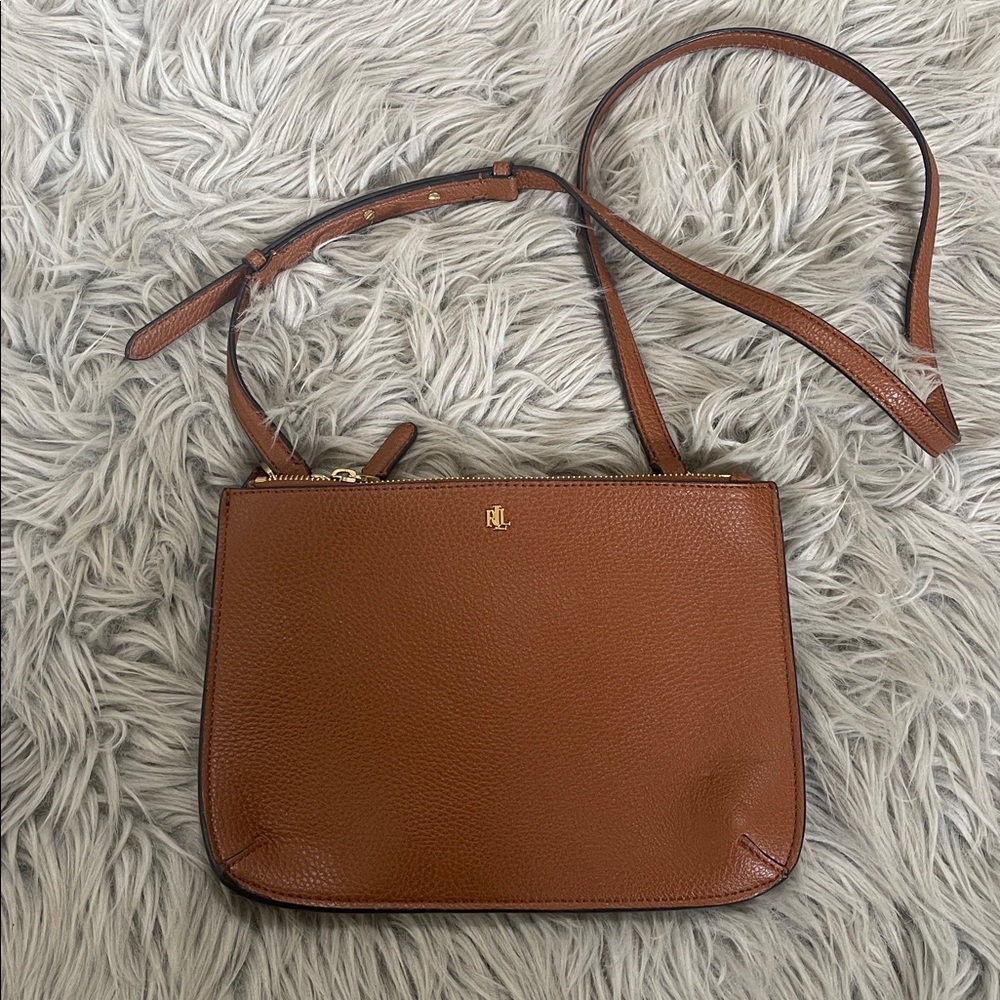 Ralph Lauren Tan Leather Crossbody Bag